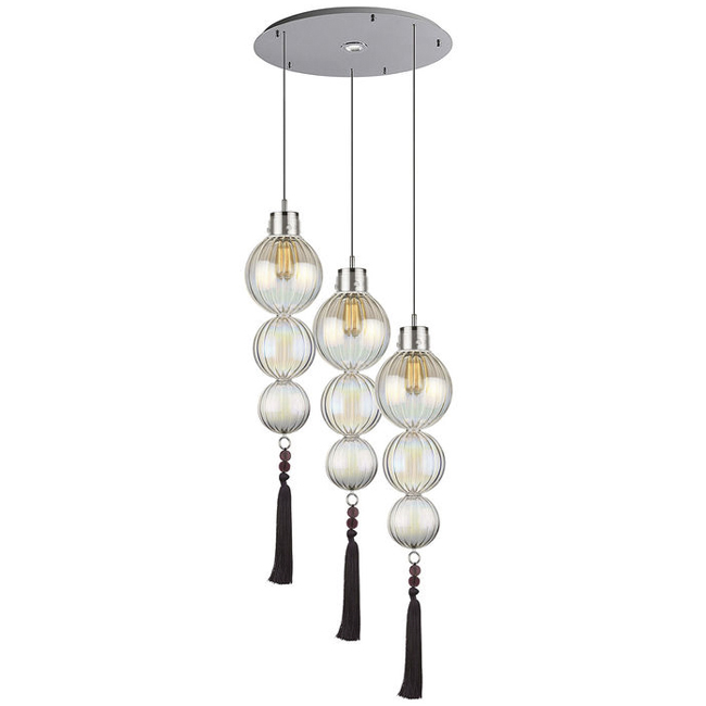 Люстра Heathfield Lighting - Medina Circle 3 Chandelier Хром Латунь Прозрачный Коричневый Голубой в Ульяновске | Loft Concept 