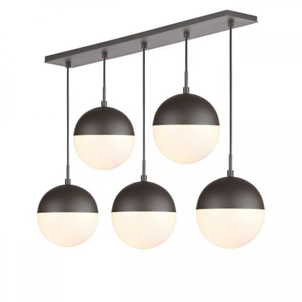 Подвесной светильник Copper Light Black Pendant 5 Черный Белый в Ульяновске | Loft Concept 