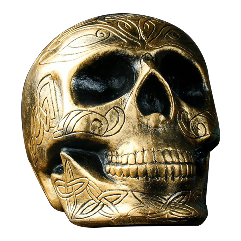 Статуэтка Golden Skull with Pattern Золотой в Ульяновске | Loft Concept 