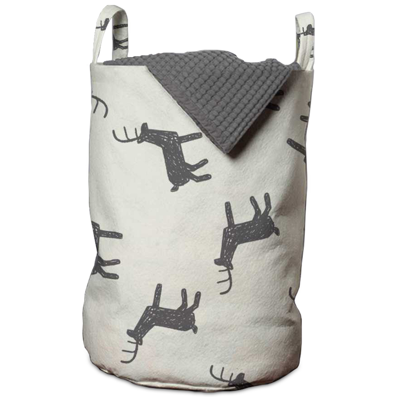 Корзина Deer Pattern Basket Белый Серый в Ульяновске | Loft Concept 