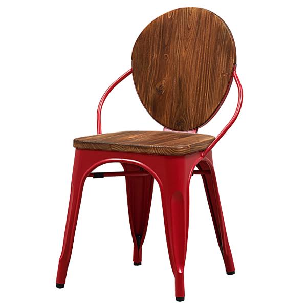 Стул Tolix chair Wooden Red Дуб темный Красный (Red) в Ульяновске | Loft Concept 