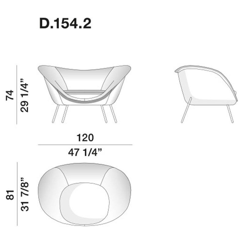 Дизайнерское кресло Gio Ponti D.154.2 Armchair в Ульяновске