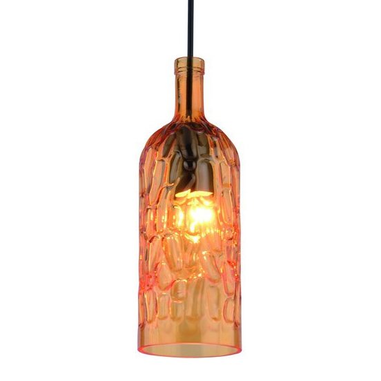 Подвесной светильник Geometry Glass Amber Bottle Pendant Янтарь (Amber) в Ульяновске | Loft Concept 