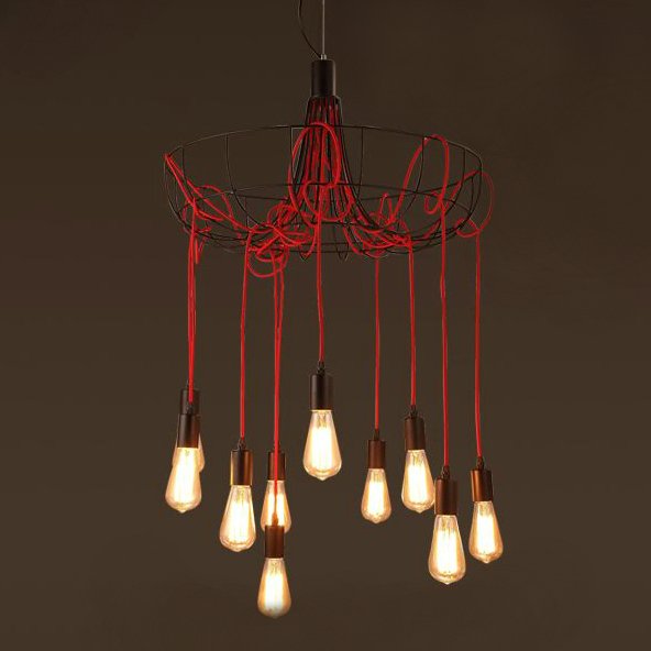 Люстра Blood Wire Chandelier Red 10 Красный Черный в Ульяновске | Loft Concept 