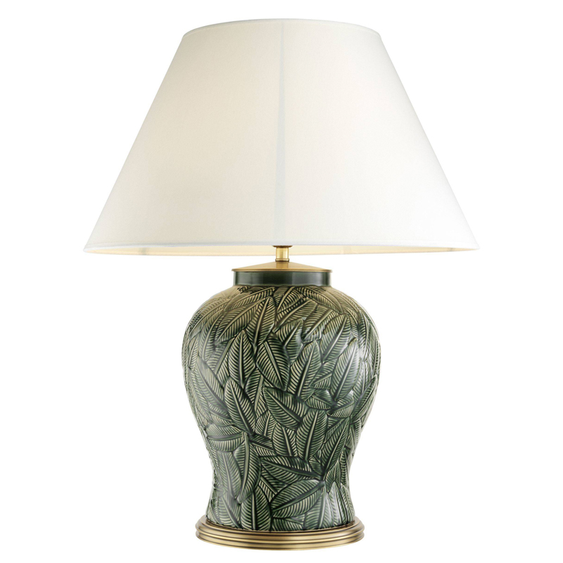 Настольная лампа Eichholtz Table Lamp Cyprus Белый Зеленый Латунь Античная полированная в Ульяновске | Loft Concept 