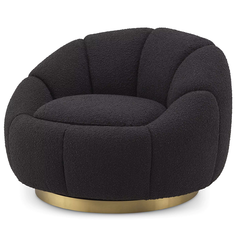 Кресло Eichholtz Swivel Chair Inger Black Черный Латунь в Ульяновске | Loft Concept 