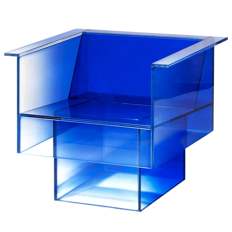 Дизайнерское Кресло Null Blue Glass Clear Armchair by Studio Buzao Прозрачный Синий Сапфирово-синий в Ульяновске | Loft Concept 