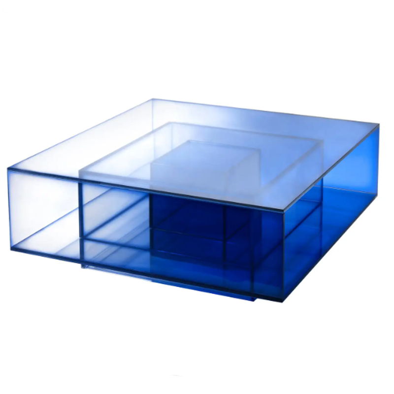 Кофейный Стол Null Blue Glass Clear Transition Color Coffee Table by Studio Buzao Customizable Синий в Ульяновске | Loft Concept 