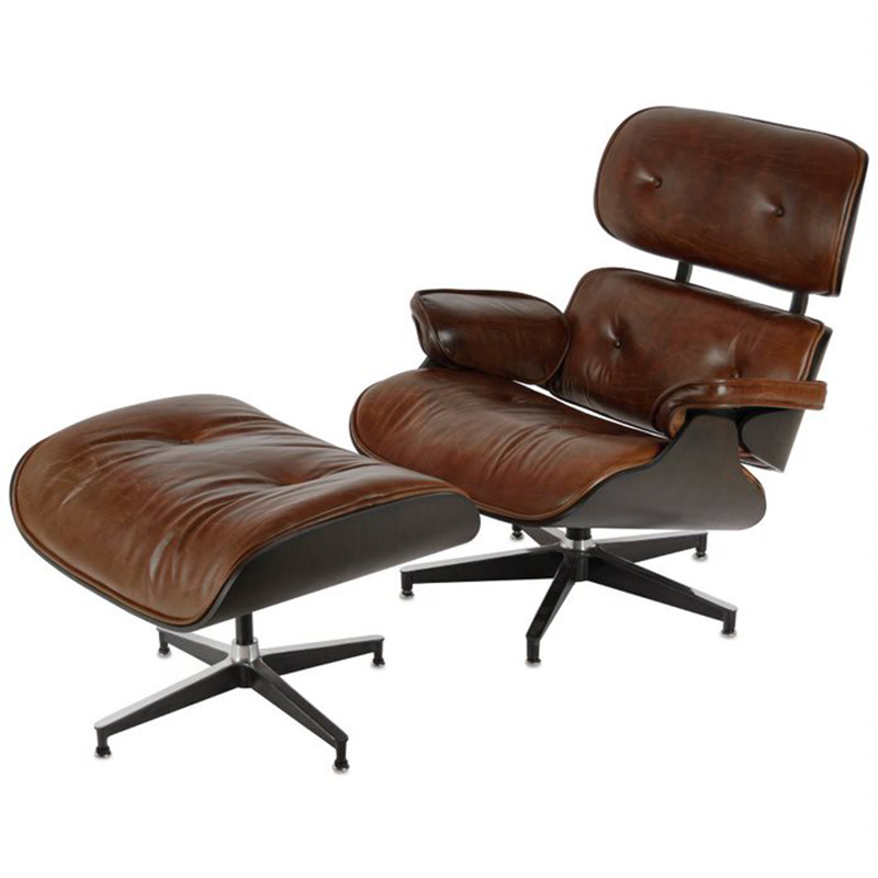 Кресло Eames Lounge Chair & Ottoman brown Коричневый в Ульяновске | Loft Concept 