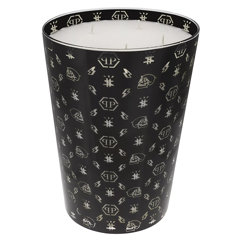 Свеча Philipp Plein Candle Monogram L Черный Белый в Ульяновске | Loft Concept 