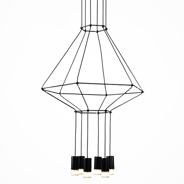 Vibia Wireflow Chandelier 0307 LED Suspension lam  Черный в Ульяновске | Loft Concept 