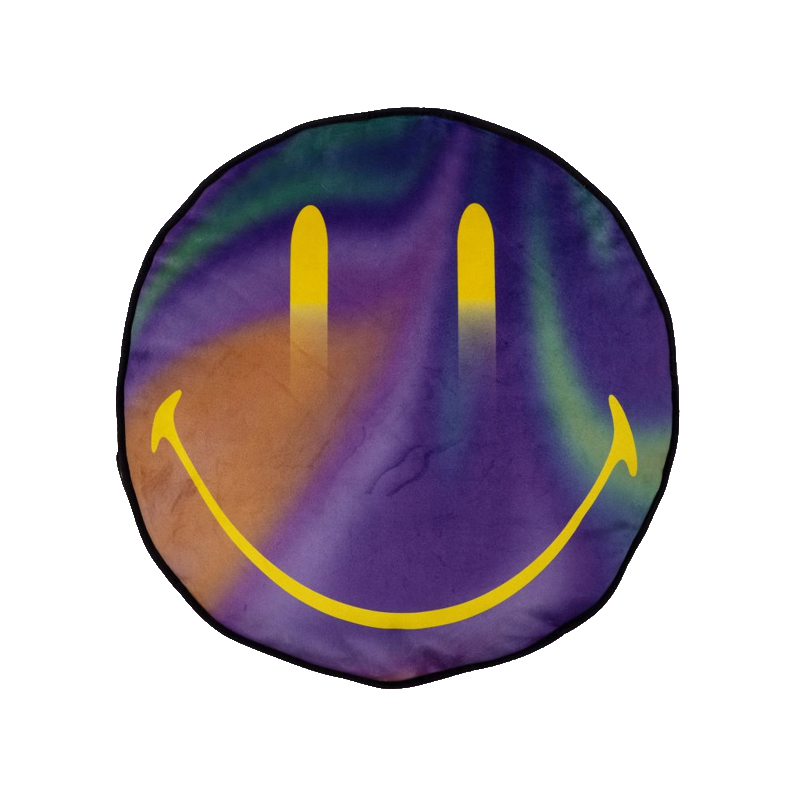 Подушка Gradient Cushion Smiley Желтый Черный Синий в Ульяновске | Loft Concept 