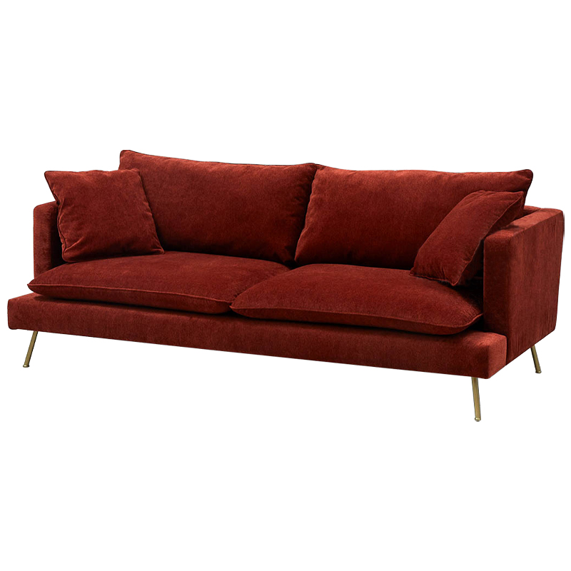 Диван Lambert Sofa Red Красный Красный Золотой в Ульяновске | Loft Concept 