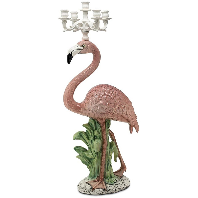 Подсвечник Candleholder Flamingo Bisc Розовый Зеленый Белый в Ульяновске | Loft Concept 