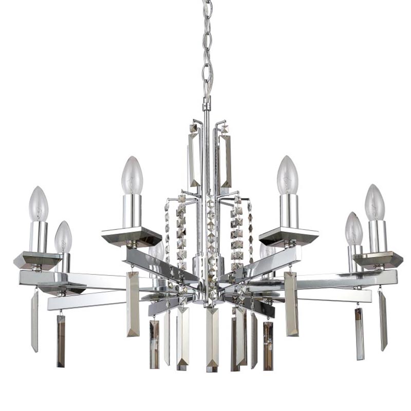 Люстра Vivien Crystal Chrome Chandelier 8 Хром Серый в Ульяновске | Loft Concept 