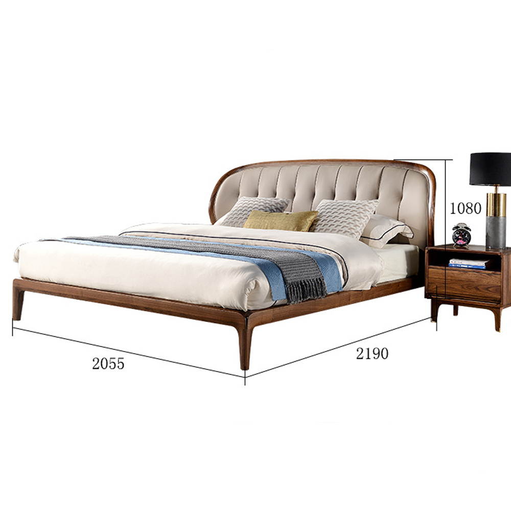 Кровать двуспальная с  мягким округлым изголовьем Walnut Bed в Ульяновске