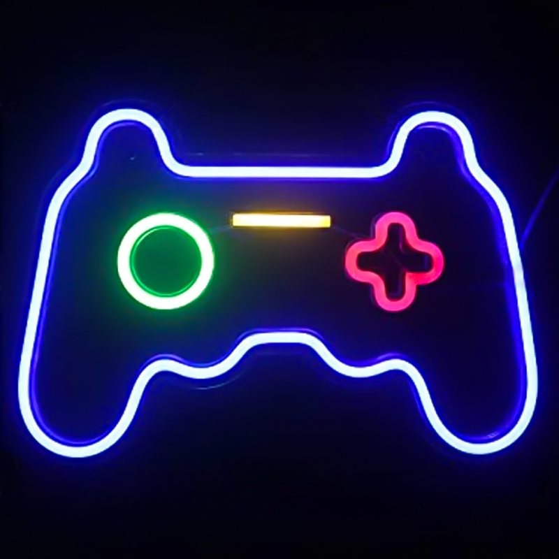 Неоновая настенная лампа Joystick Neon Wall Lamp Синий Зеленый Красный Желтый Прозрачный в Ульяновске | Loft Concept 