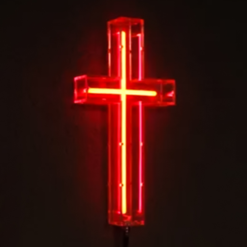 Неоновая настенная лампа Red Cross Neon Wall Lamp Красный Прозрачный в Ульяновске | Loft Concept 