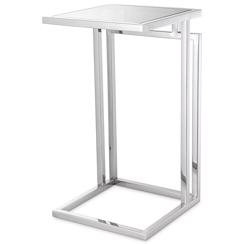 Приставной стол Eichholtz Side Table Marcus Chrome Стекло Смок Хром в Ульяновске | Loft Concept 