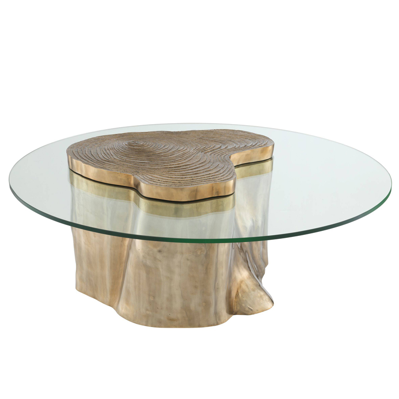 Кофейный стол Eichholtz Coffee Table Urban Латунь Прозрачный в Ульяновске | Loft Concept 