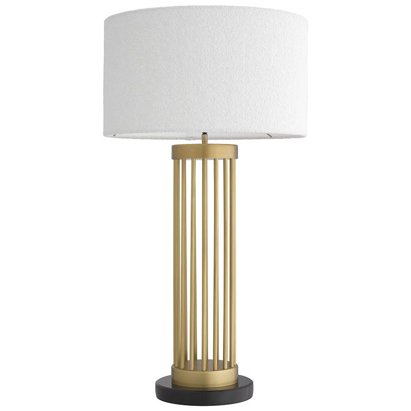 Настольная лампа Eichholtz Table Lamp Condo Brass Белый Латунь Черный в Ульяновске | Loft Concept 