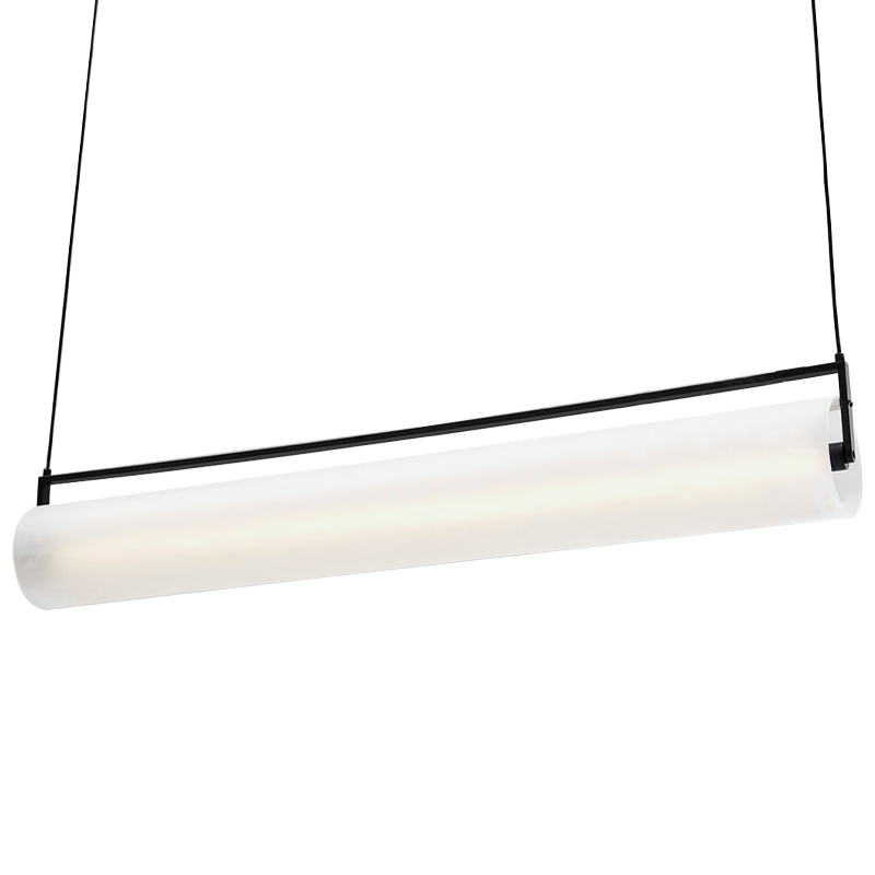 Дизайнерский линейный подвесной светильник CANVAS LINEAR HANGING LAMP Белый Черный в Ульяновске | Loft Concept 