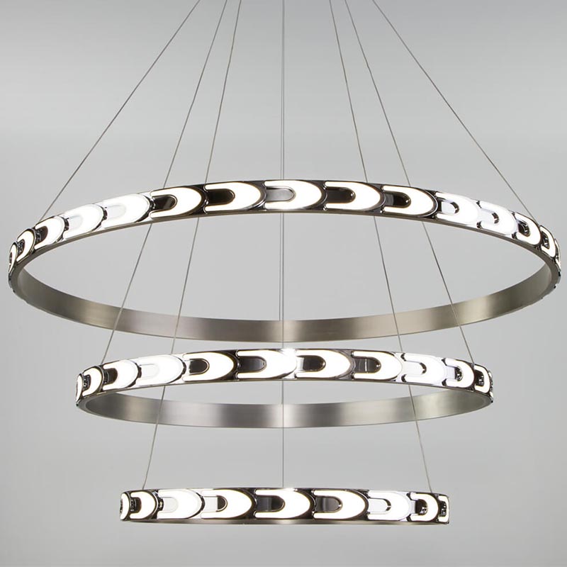 Люстра Maoris 3 Ring Horizontal Chandelier Никель Сатин в Ульяновске | Loft Concept 