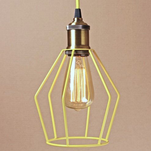 Подвесной светильник Wire Cage Pendant Trew Yellow Желтый в Ульяновске | Loft Concept 