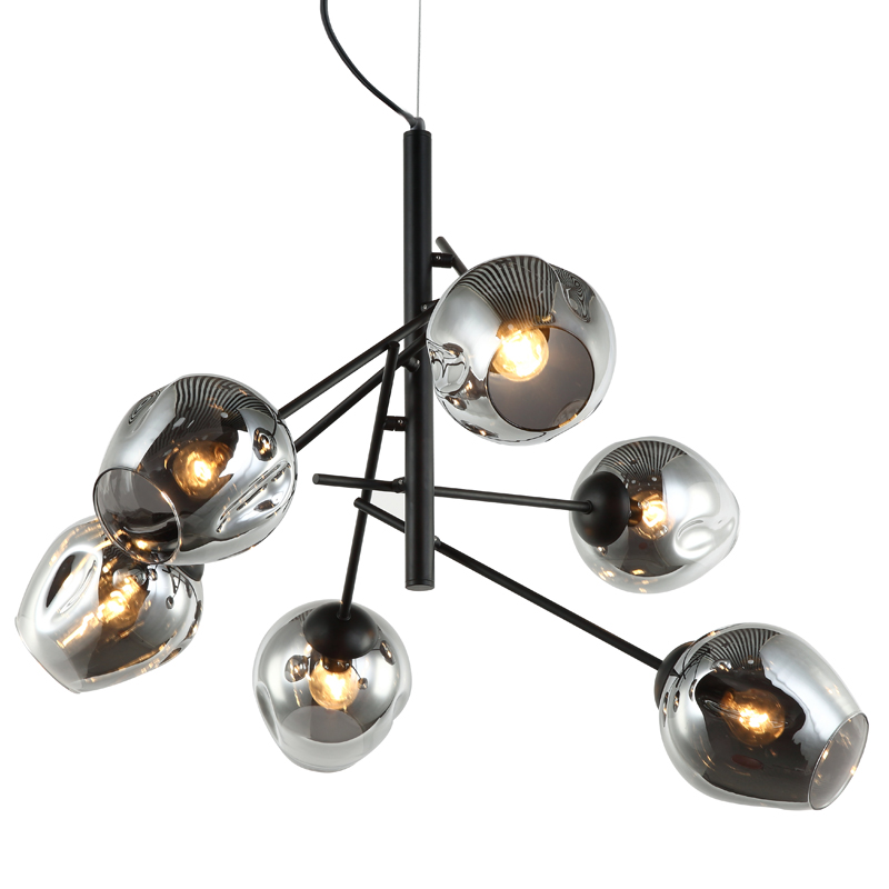 Люстра Branching Bubble Chandelier Vertical Gray Черный Серый (Gray) в Ульяновске | Loft Concept 