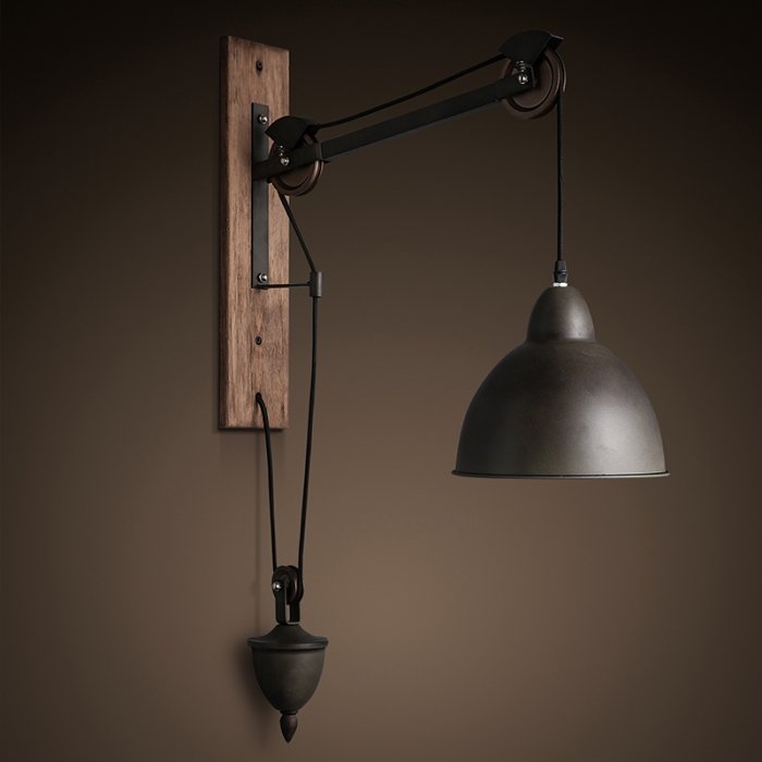 Настенный светильник Steampank Rust Iron Wall Lamp Черный в Ульяновске | Loft Concept 