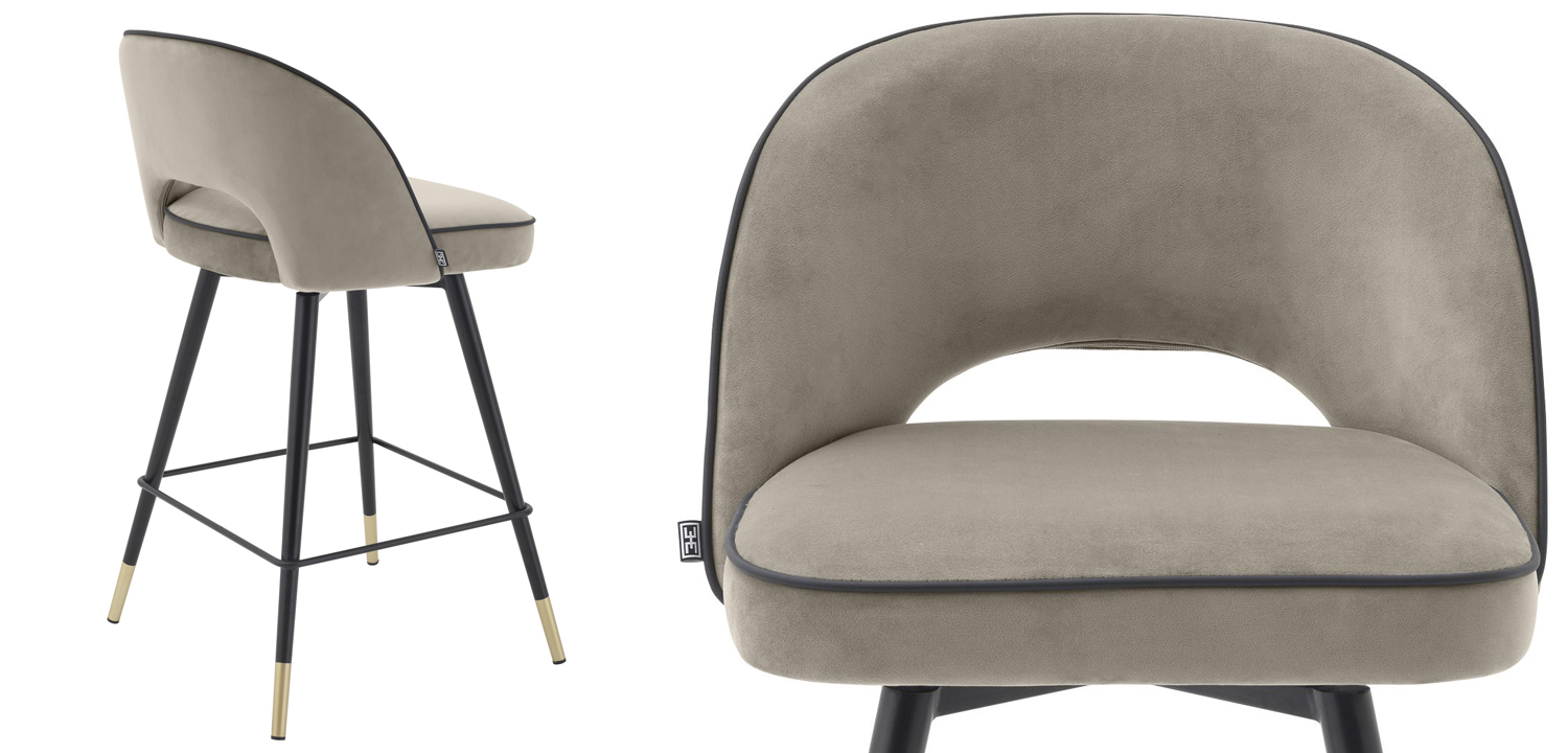 Комплект полубарных стульев Eichholtz Counter Stool Cliff set of 2 greige - фото