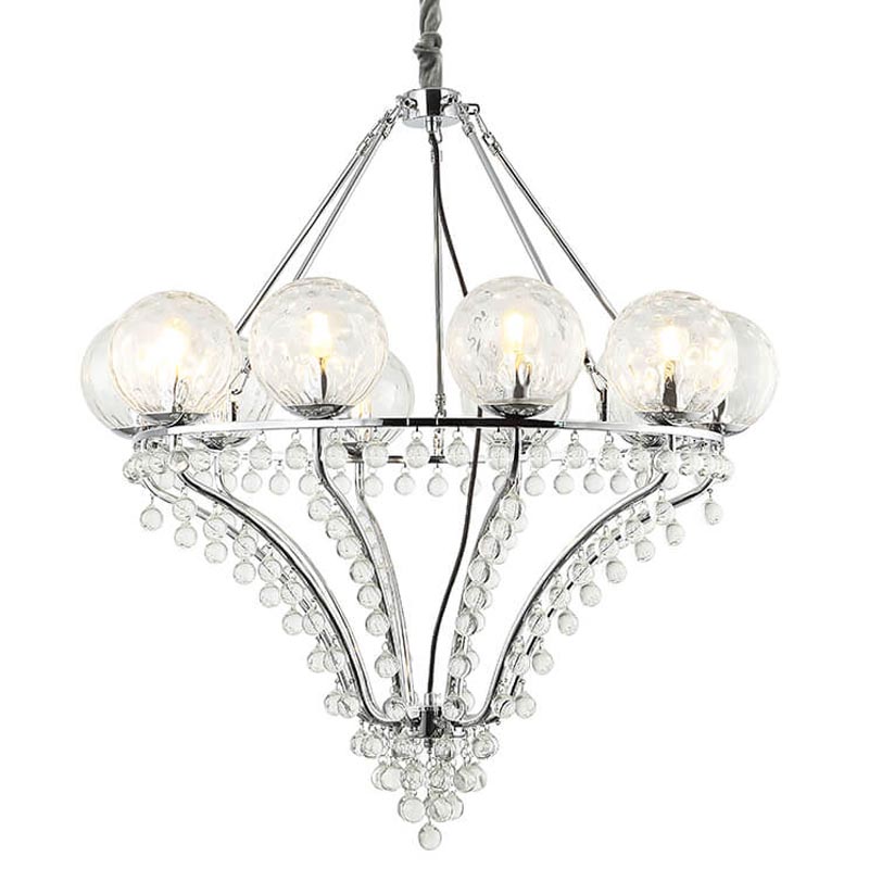 Люстра Melaine Chandelier chrome Хром Прозрачный (Transparent) в Ульяновске | Loft Concept 