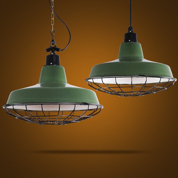 Подвесной светильник Loft Ber Cage Green Pendant Зеленый в Ульяновске | Loft Concept 