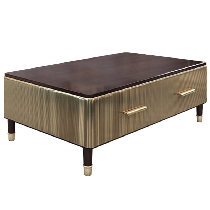 Birmingham Textured Coffee Table Gold Коричневый матовое золото в Ульяновске | Loft Concept 