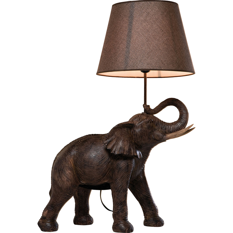 Настольная лампа Elephant Holding Lampshade Коричневый в Ульяновске | Loft Concept 