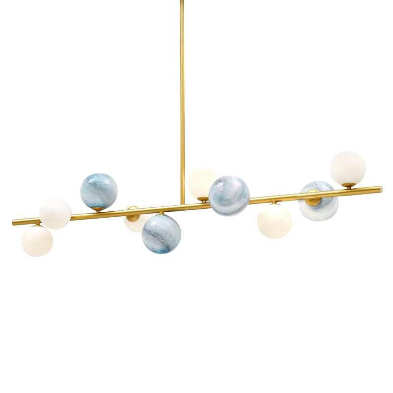 Люстра Bubble Blue White Gold Chandelier Золотой Белый Голубой в Ульяновске | Loft Concept 