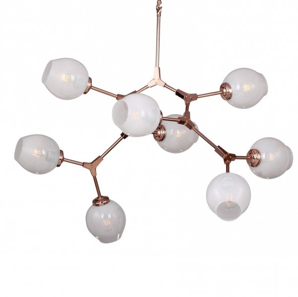 Люстра Branching Bubble Chandelier 8 Milk Молочный Медь в Ульяновске | Loft Concept 