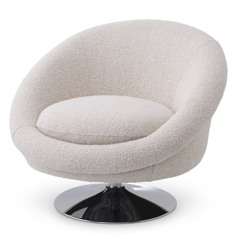 Кресло Eichholtz Swivel Chair Nemo cream Кремовый Никель в Ульяновске | Loft Concept 