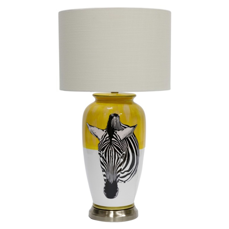 Настольная лампа Zebra head Table lamp Белый Желтый Черный в Ульяновске | Loft Concept 