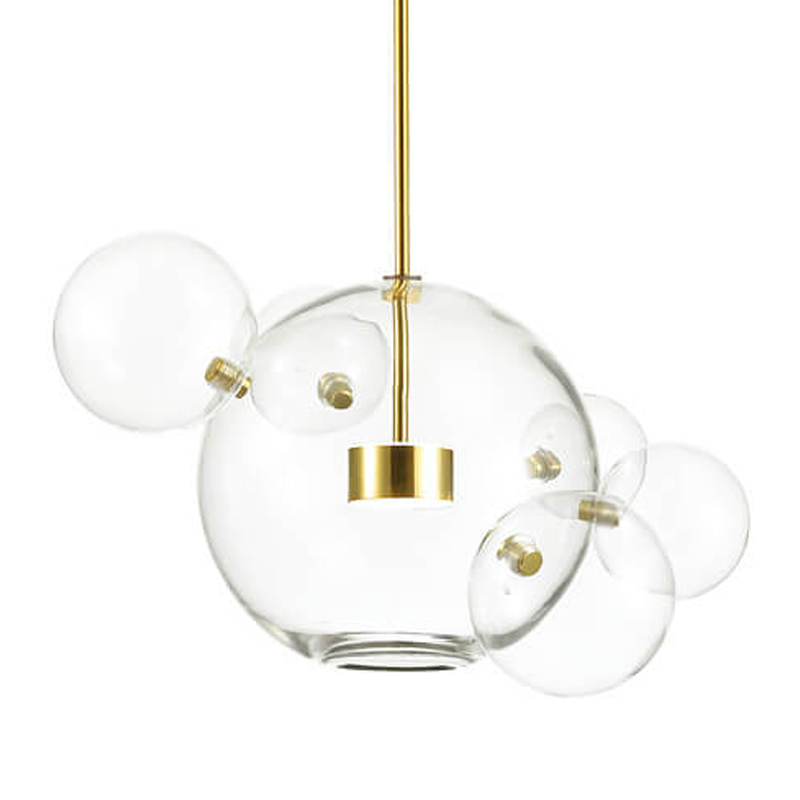 Подвесной светильник Transparent Bubble Pendant Gold 5 Глянцевое золото Прозрачный в Ульяновске | Loft Concept 