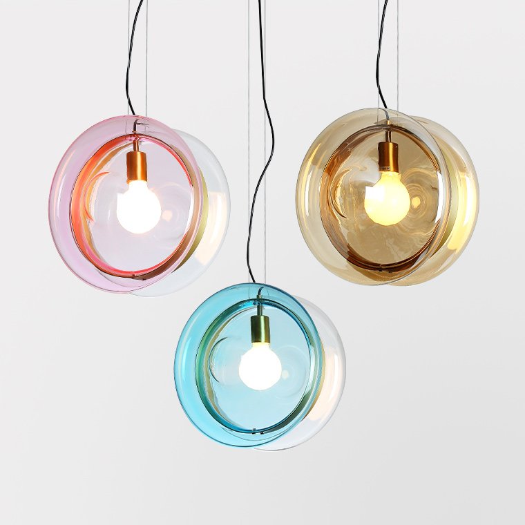 Подвесной светильник PENDANT LIGHT Bomma ORBITAL Прозрачный (Transparent) Янтарь (Amber) Розовый (Rose) Бирюзовый Синий в Ульяновске | Loft Concept 