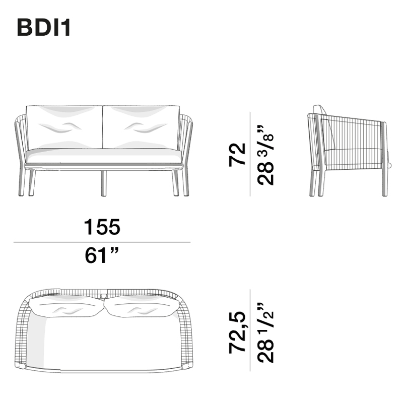 Дизайнерский уличный диван из массива дерева BOBOLI Sofa в Ульяновске