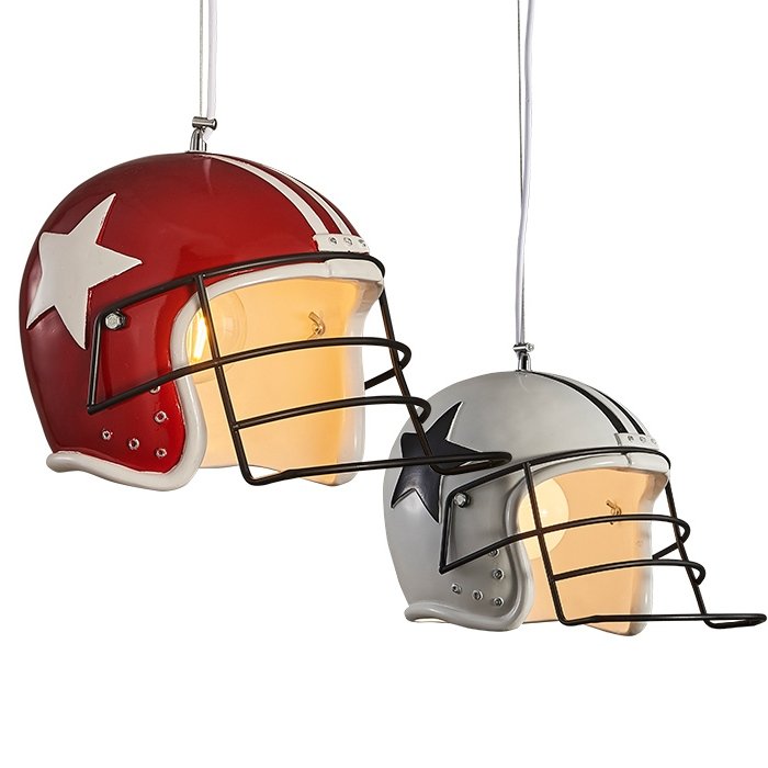 Подвесной светильник Sport Helmet Pendant Белый Красный в Ульяновске | Loft Concept 