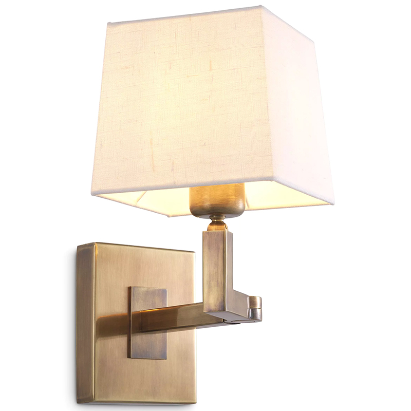 Бра Eichholtz Wall Lamp Cambell Brass Белый Винтажная латунь в Ульяновске | Loft Concept 