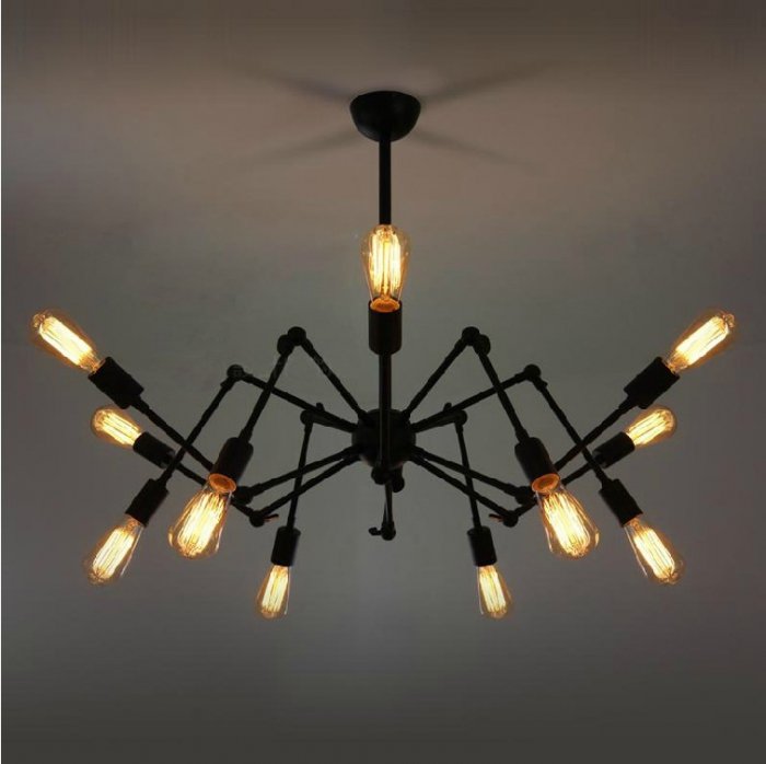 Люстра Loft Industrial Sputnik Chandelier Spider Черный в Ульяновске | Loft Concept 