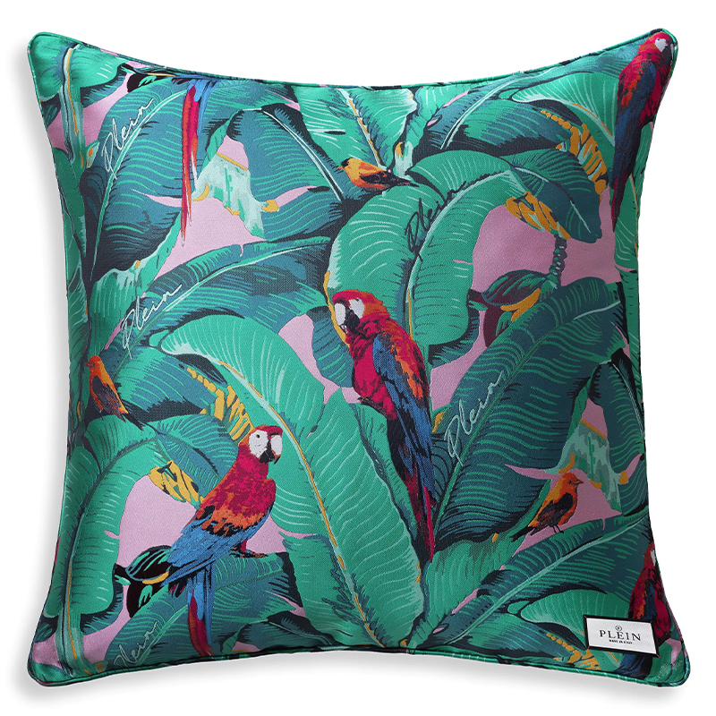 Подушка Philipp Plein Cushion Parrot 70 x 70 Мульти в Ульяновске | Loft Concept 