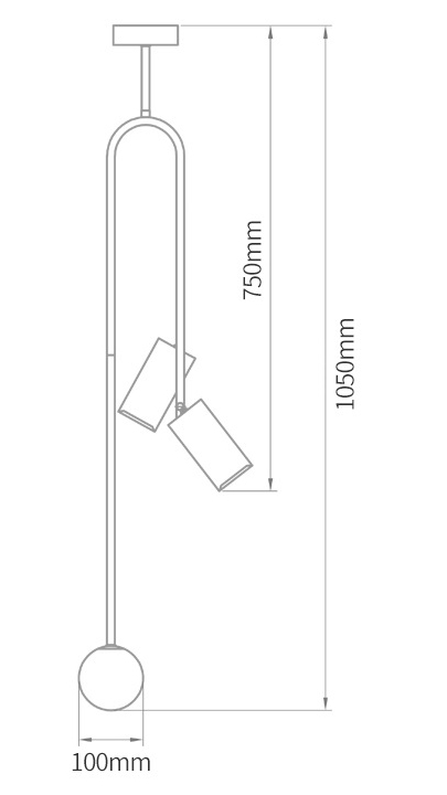 Потолочный светильник Ando Wooden Metal Brass Light 3 плафона в Ульяновске