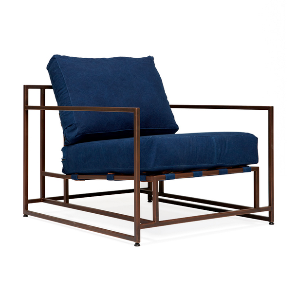 Кресло Kenn X Miller armchair Indigo and copper denim Индиго в Ульяновске | Loft Concept 