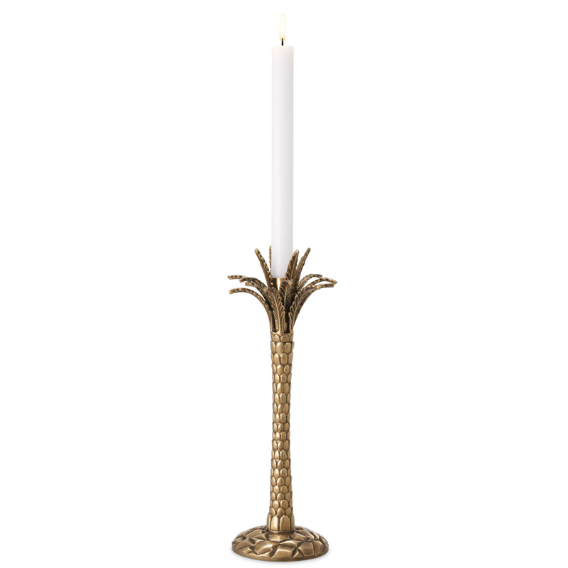 Подсвечник Eichholtz Candle Holder Palm Desert Винтажная латунь в Ульяновске | Loft Concept 