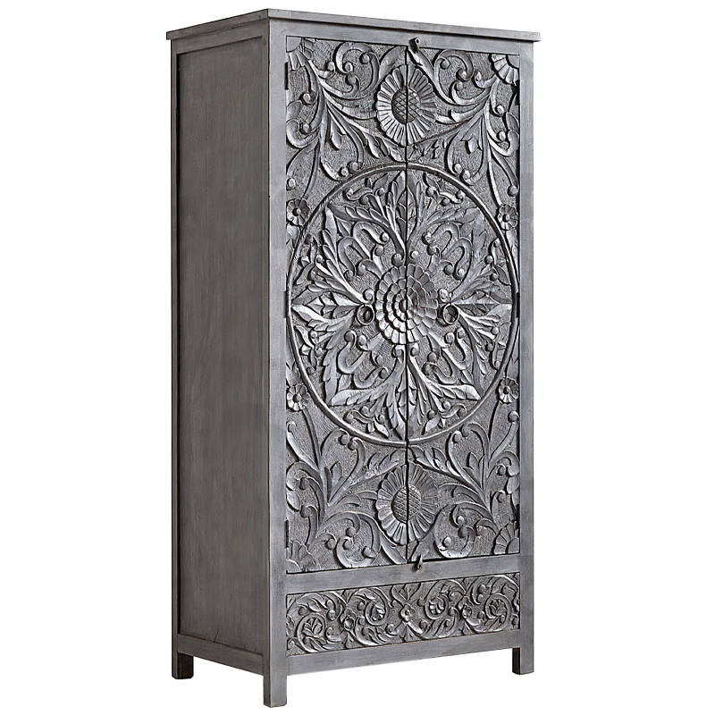 Шкаф Indian Antique White Furniture Cupboard Devan серый Серый в Ульяновске | Loft Concept 